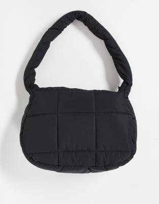 Asos Design Oversized Sling Bag In Black Nylon Black ModeSens
