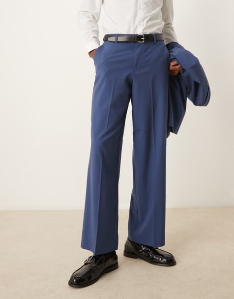 ASOS DESIGN oversized slouchy double breasted suit in blue - view 1