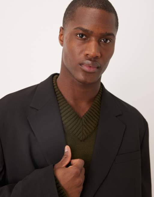 ASOS DESIGN oversized slouchy suit jacket in black