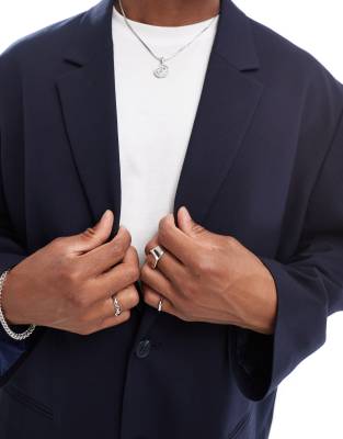 ASOS DESIGN oversized slouchy suit jacket in navy | ASOS