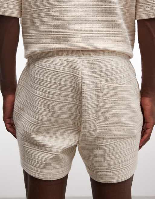 ASOS DESIGN - Oversized smalle shorts van jersey met textuur in naturel, 5 van 5