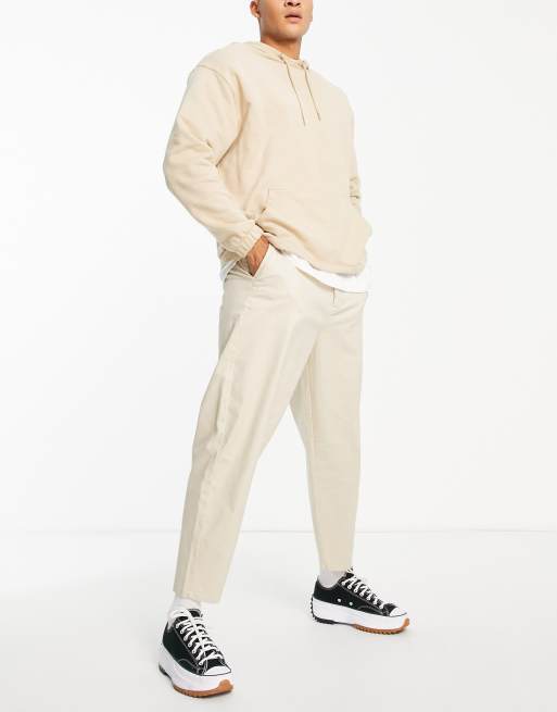 ASOS DESIGN - Oversized smaltoelopende chino in beige