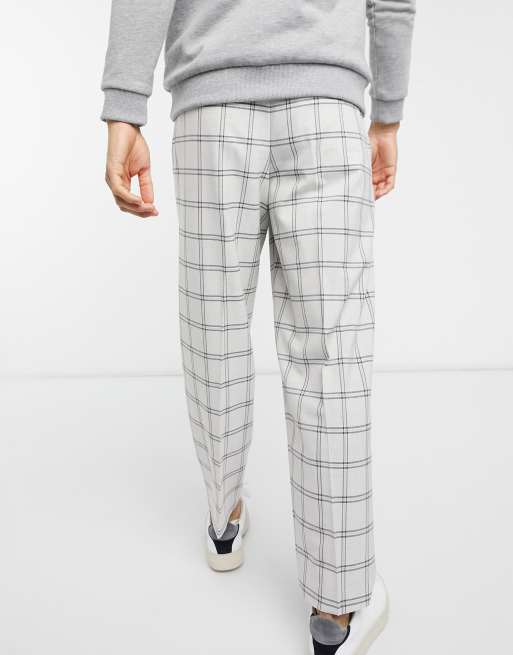 ASOS DESIGN - Oversized smaltoelopende pantalon in grijze ruit, 2 van 4