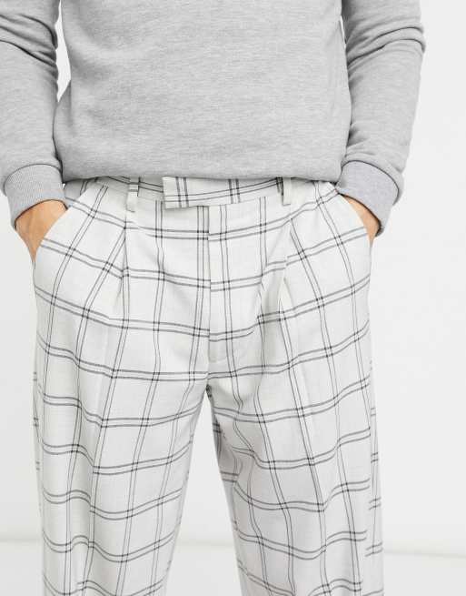 ASOS DESIGN - Oversized smaltoelopende pantalon in grijze ruit, 3 van 4