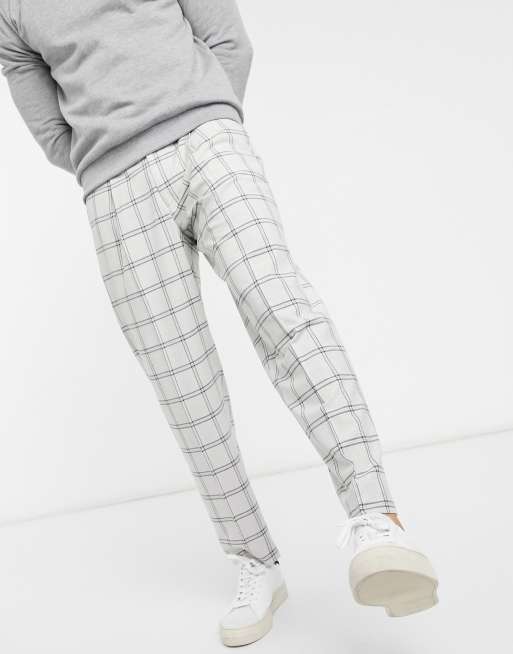 ASOS DESIGN - Oversized smaltoelopende pantalon in grijze ruit, 4 van 4