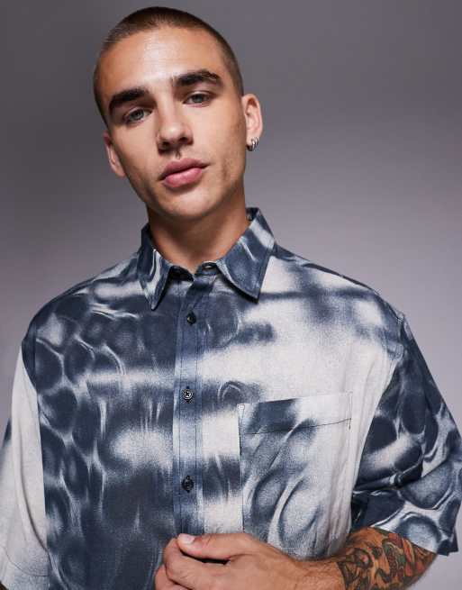 ASOS DESIGN oversized snake print shirt in gray, 5 of 5