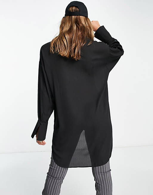 Tops Shirts & Blouses/oversized soft shirt in black 