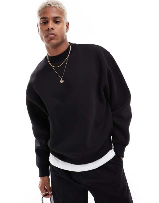 ASOS DESIGN - Oversized sort sweatshirt med firkantet pasform