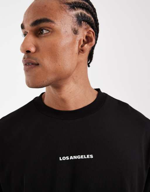 ASOS DESIGN - Oversized sort T-shirt med blomsterprint på brystet , 5 af 5