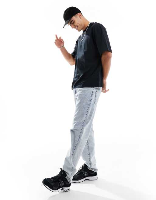 ASOS DESIGN - Oversized sort T-shirt med måneprint på ryggen, 2 af 4