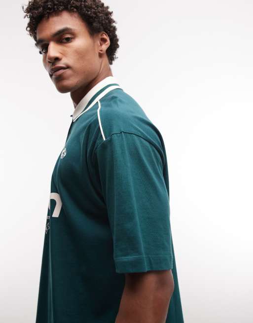 ASOS DESIGN oversized sport polo in green, 5 of 5