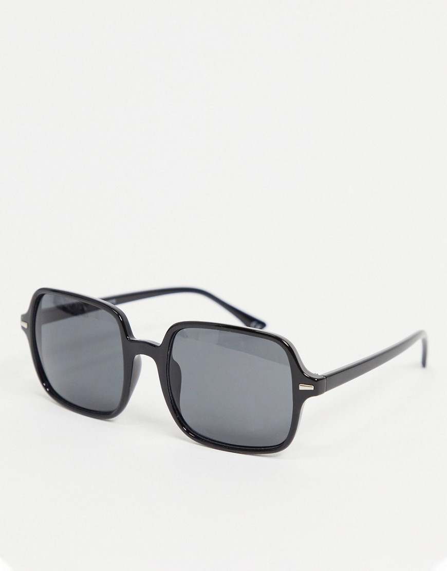 ASOS DESIGN oversized square sunglasses in black plastic with smoke lens