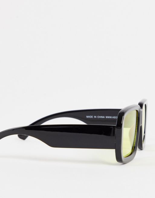 ASOS DESIGN oversized square sunglasses with smoke lens in matte black