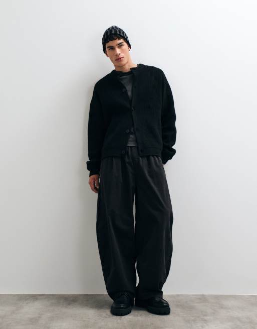 ASOS DESIGN oversized stickad kofta i svart, 2 av 5