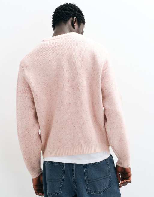 ASOS DESIGN oversized stickad tröja med grafik i rosa, 5 av 5