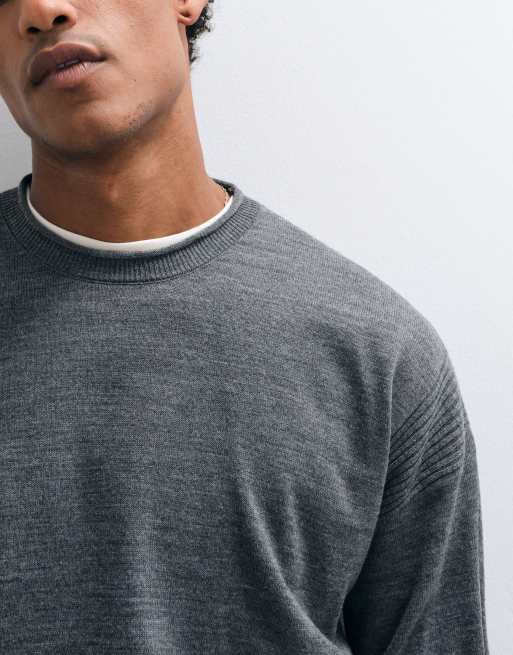 ASOS DESIGN oversized stickad tröja med paneldetalj i, 3 av 5
