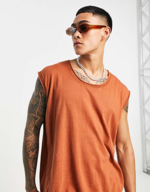 ASOS DESIGN - Oversized, strikket top i rustrødt bomuld, 3 af 4
