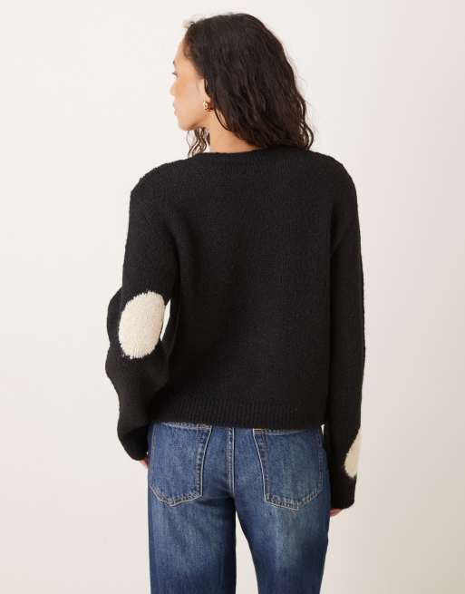 ASOS DESIGN - Oversized striktrøje med polkaprikker i uldblanding, 2 af 4