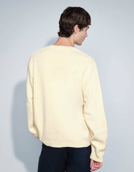 ASOS DESIGN oversized striktrøje med v-hals i gul, 5 af 5