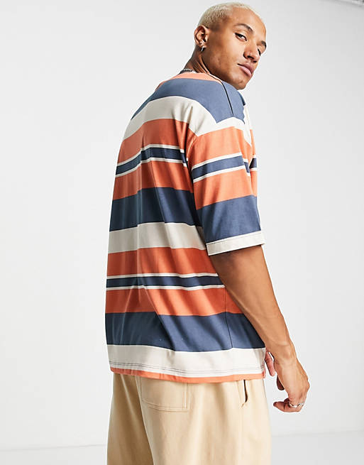  oversized stripe t-shirt with Chicago city print 