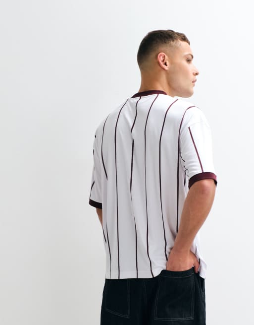 ASOS DESIGN oversized stripe tee with FIFA World cup England print in White, 5 of 5