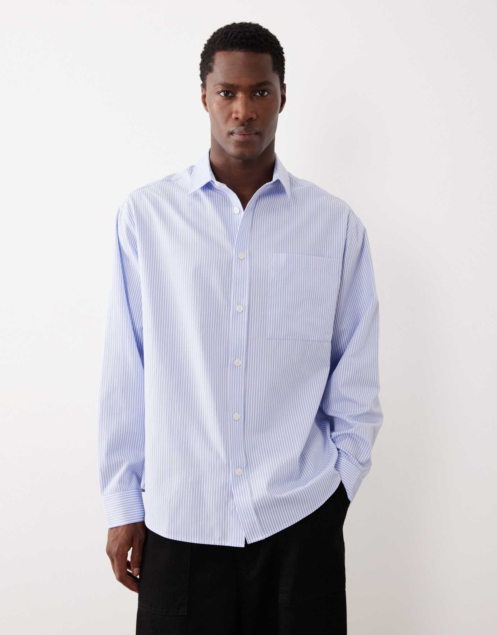 ДИЗАЙНЕРСКАЯ рубашка оверсайз в синюю и белую полоску от ASOS DESIGN