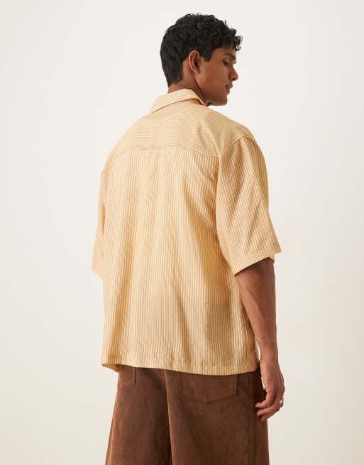 ASOS DESIGN oversized striped shirt in yellow, 4 of 4