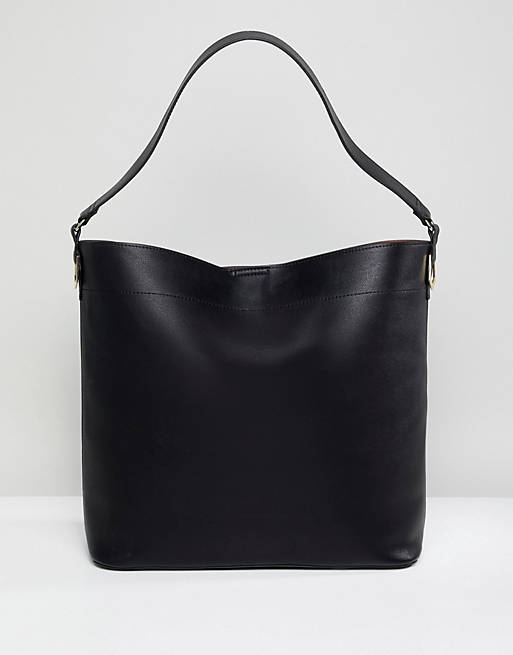ASOS DESIGN oversized structured shopper bag with contrast detail