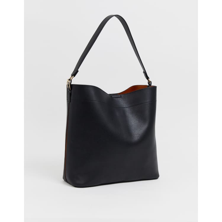 Asos design oversized structured shopper bag with contrast detail 2025