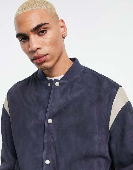 Asos suede hot sale bomber jacket