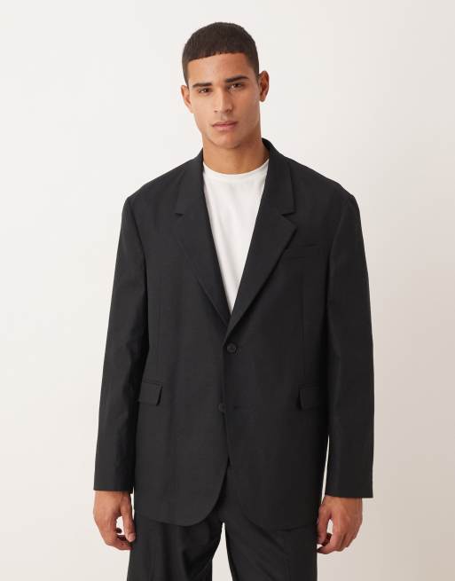 ASOS DESIGN oversized suit jacket in black blend