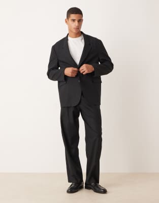 Asos Design Oversized Suit Jacket In Black