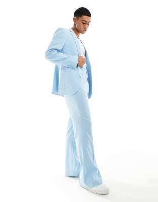 Asos Design Oversized Suit Jacket In Cornflower Blue In Blue