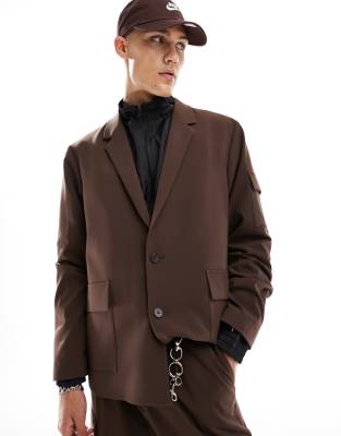 【海外配送可】【送料無料】 204859961-1-darkbrown Suit