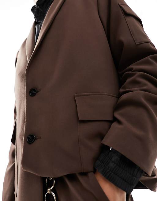 ASOS DESIGN oversized suit jacket in dark brown | ASOS ASOS DESIGN oversized suit jacket in dark brown | ASOS