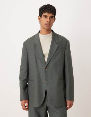 Asos Design Oversized Suit Jacket In Green