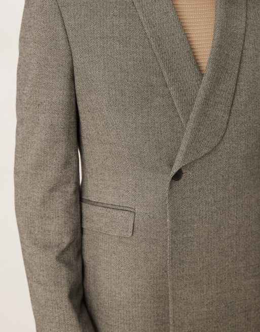 ASOS DESIGN oversized suit jacket in grey herringbone, 5 of 5