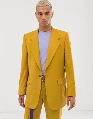 mustard yellow suit jacket