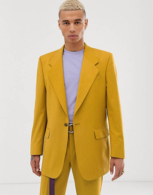 ASOS DESIGN oversized suit jacket in mustard
