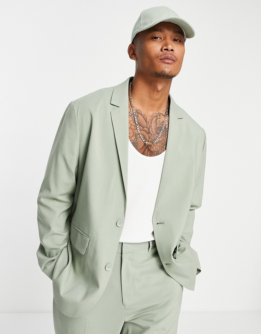 ASOS DESIGN oversized suit jacket in sage green