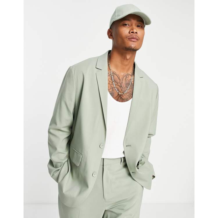 ASOS DESIGN oversized suit jacket in sage green