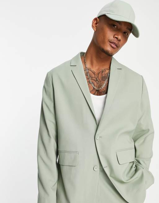 ASOS DESIGN oversized suit jacket in sage green