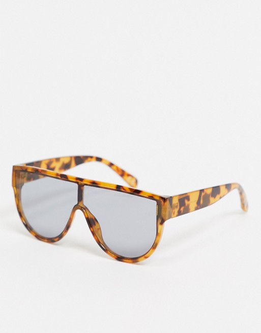 ASOS DESIGN oversized sunglasses with tort detail and smoke lens