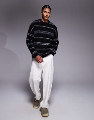 Asos Design Oversized Super Fluffy Knit Sweater In Black