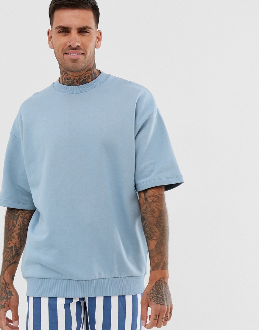ASOS DESIGN oversized super heavyweight t-shirt in blue