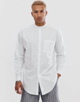 ASOS DESIGN oversized super longline oxford shirt in white | ASOS