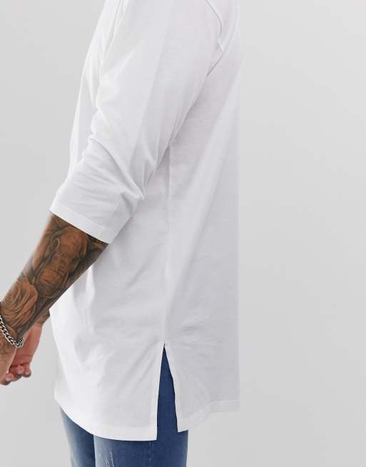 ASOS Shirt In Super Longline With Long Sleeves in White for Men