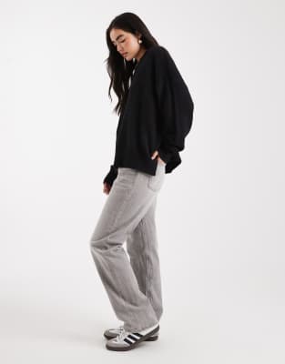 Asos Design Oversized Super Soft V-neck Sweater In Black
