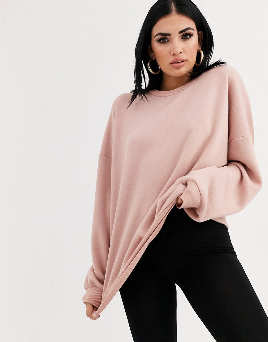 ASOS DESIGN - Oversized superzacht lounge sweatshirt in roze