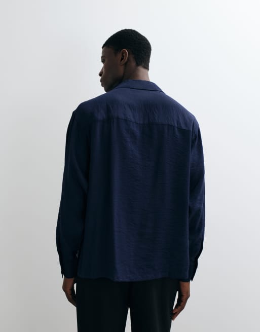 ASOS DESIGN oversized svepande skjorta i navy, 2 av 5